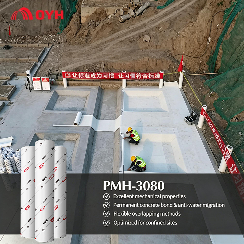 High Density Polyethylene (HDPE) Pre-applied Waterproofing Membrane