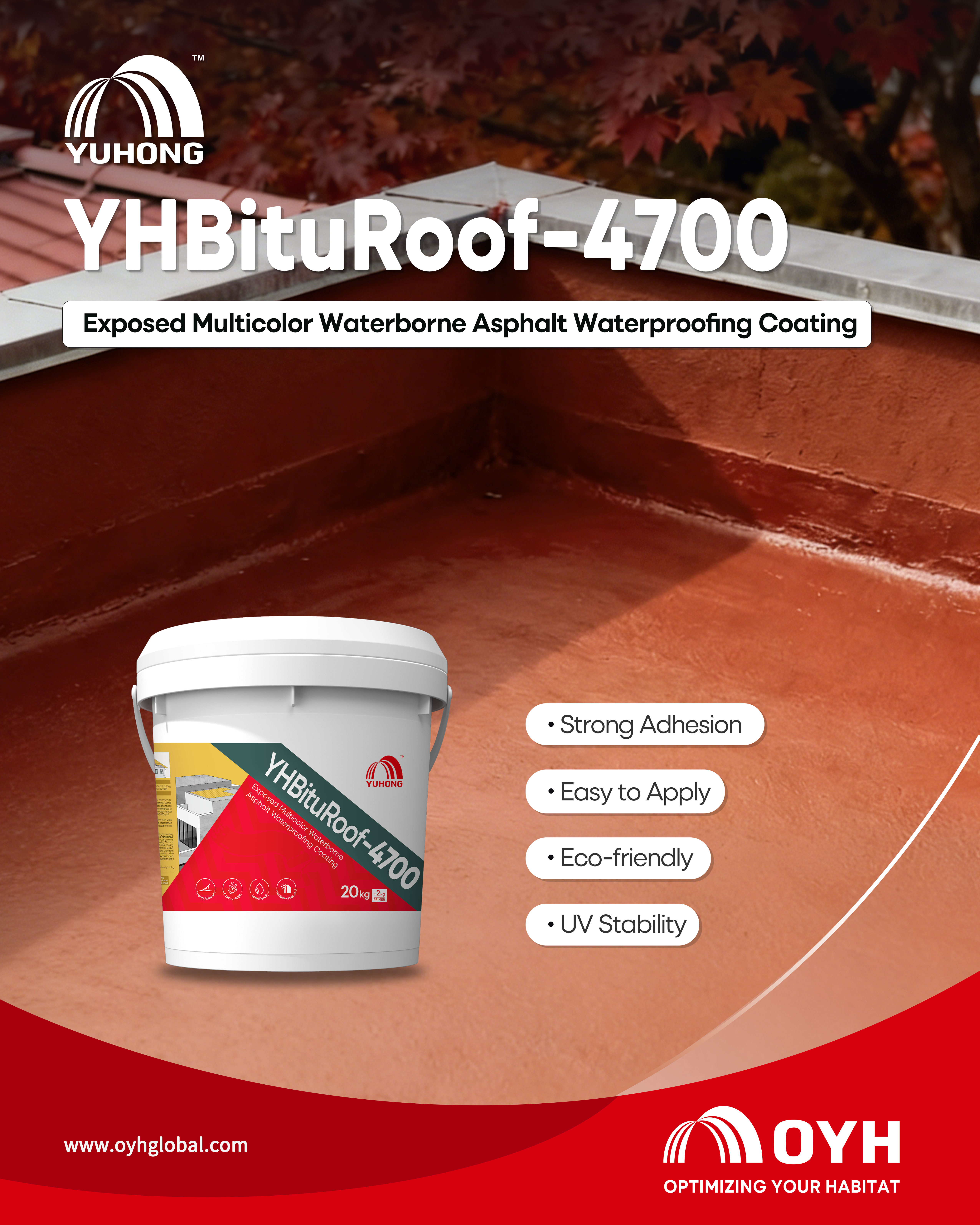 Exposed Multicolor Waterborne Asphalt Waterproofing Coating